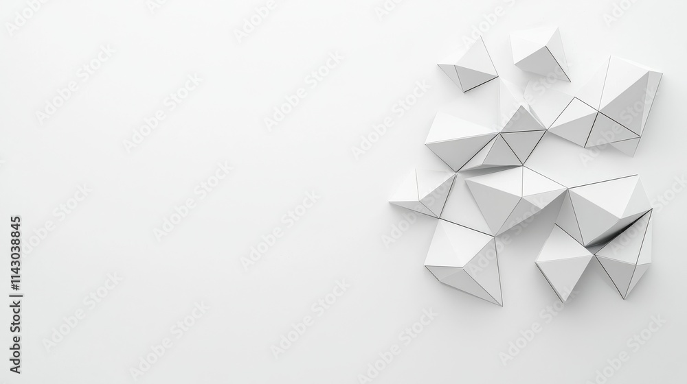 Poster a design of abstract geometry with lines and triangles, isolated on a clear background.