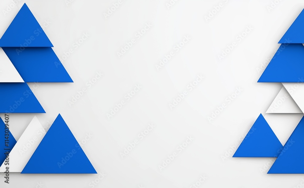 Poster an abstract pattern of blue mosaic triangles forming a geometric texture background.