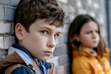 Obraz premium Generative AI Visual Depiction of Teenage School Bullying and Its Emotional Impact