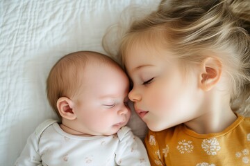 Siblings, older sister with toddler.  A new family member