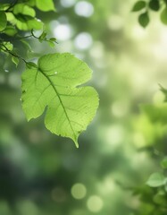 Soft green bokeh background, blurred leaf & vibrant blob ,  leaf background,  flora,  leaf