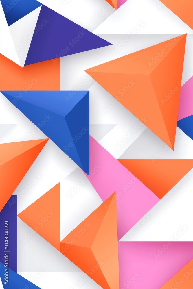 Poster contemporary art design with an abstract triangular geometric pattern.