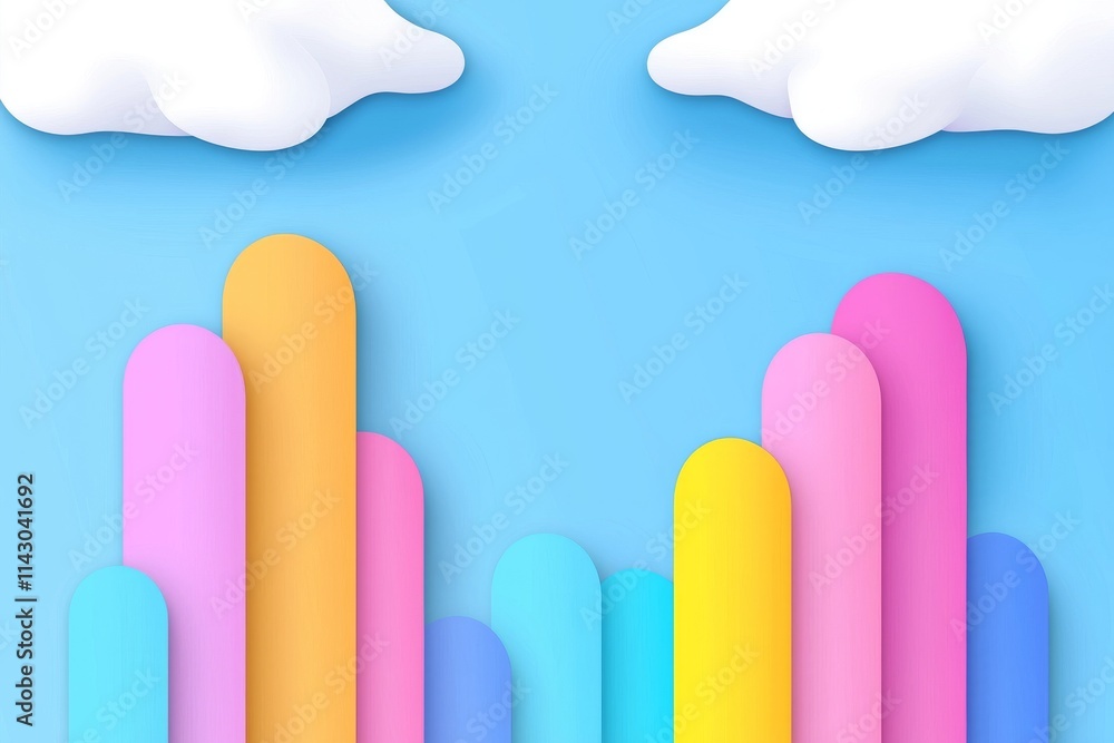 Poster an abstract art background with a blend of bright and pastel colors, using soft paint brushes and a 