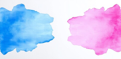 Obraz premium A vibrant watercolor painting featuring pastel hues of blue, purple, and pink, with a fluid texture, ideal for backgrounds and banners.
