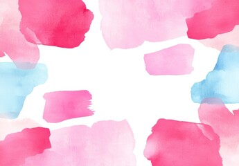 An abstract watercolor background in pink ombre, hand-drawn with gradient soft paint texture and stains and washes.