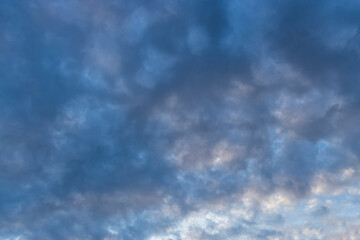 Altostratus clouds creating dramatic sky at dusk