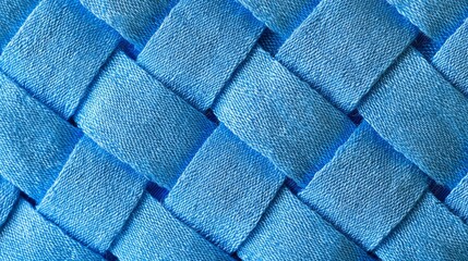 Fototapeta premium A close up of a blue woven fabric background