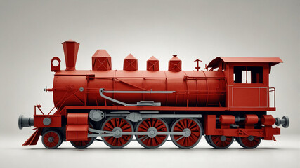 Red Locomotive Model