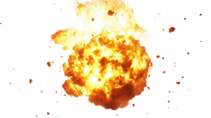 Fire explosion, transparent background