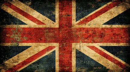 Fototapeta premium A grungy union jack flag on a black background