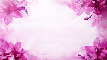 A pink background with a bunch of flowers