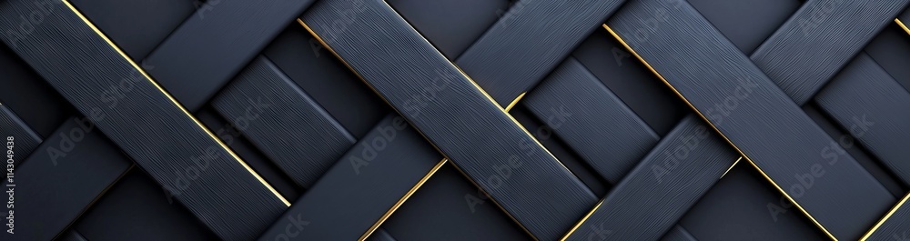 Poster elegant black and grey gradient backgrounds adorned with golden metallic triangles and stripes. a da