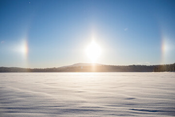 Winter landscape in Pallas Yllastunturi National Park, Lapland, Finland