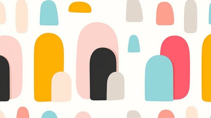 Fototapeta premium A background pattern that seamlessly integrates Scandinavian design, showcasing warm whites and pale pastels, along with geometric shapes, sleek lines, and minimalistic details.