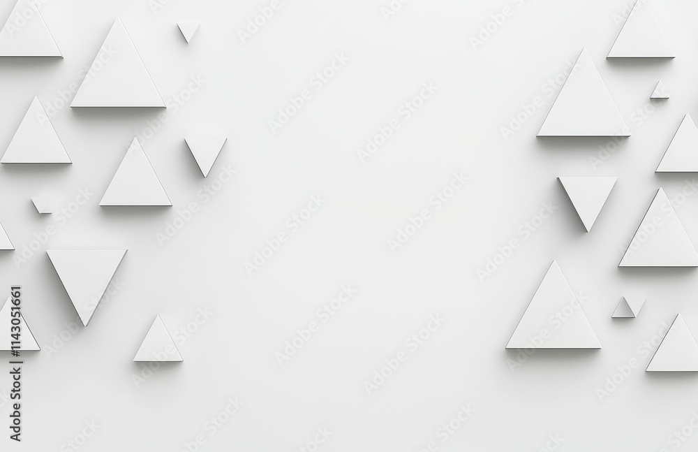Poster triangles arranged in a geometric pattern on a transparent background, format.