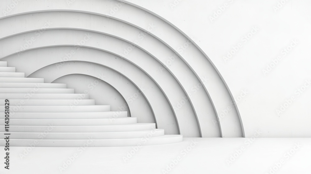 Poster an abstract composition featuring monochrome geometric circles and angular lines.