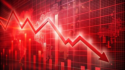 Red Descent: Abstract Representation of Economic Downturn
