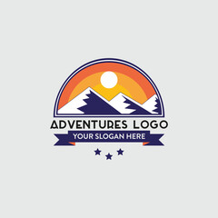 adventure travel and tourism logo design vector