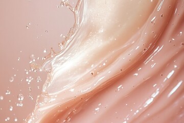 Obraz premium Pink Gel Swirl with Water Droplets Splashing