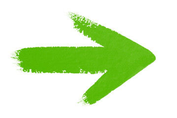 hand drawn watercolor arrow green on a white background