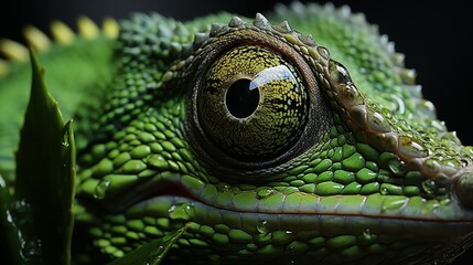 Fototapeta premium green iguana on a branch