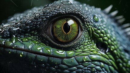 Fototapeta premium green iguana close up