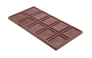 Dark Milk chocolate bar isolated on white background.