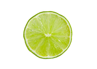 Lime slice isolated on white background.