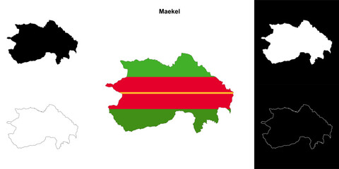 Maekel region outline map set