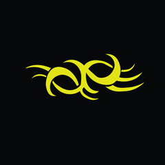 Obraz premium Floral Design A classic black and white floral design element featuring elegant, curved leaves and intricate detailing. Ornamental Perfect for use in decorative borders, logos