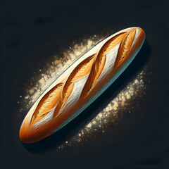 Product artistic  chalk bread loaf illustration in vibrant design setting