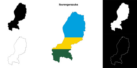 Iburengerazuba province outline map set