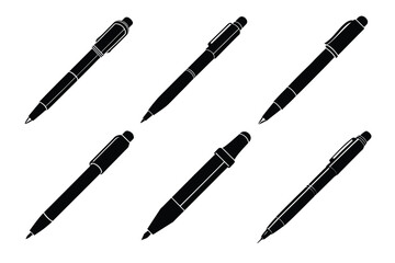 set of pen shillouette vector--illstration