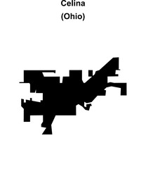 Obraz premium Celina (Ohio) blank outline map