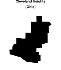 Cleveland Heights (Ohio) blank outline map