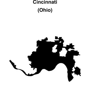Cincinnati (Ohio) blank outline map