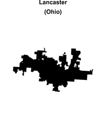 Lancaster (Ohio) blank outline map