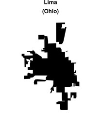 Lima (Ohio) blank outline map
