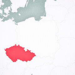 Map of Poland - Czech Republic