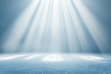Sunlight beams on icy floor, giving a cool, ethereal look.