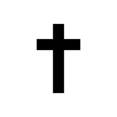 Christian cross vector symbol flat style. Religion cross icon vector illustration.