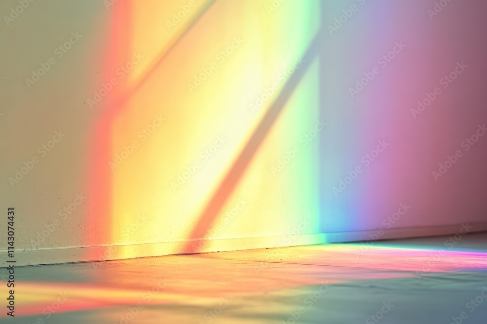 Poster minimalist holographic light reflection. soft blurred overlay effect for photos and presentations on