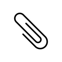 Fototapeta premium Black isolated icon of paper clip on white background.