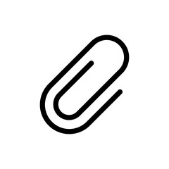 Obraz premium Black isolated icon of paper clip on white background.