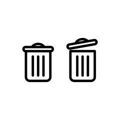 Trash can icon vector. Delete sign.