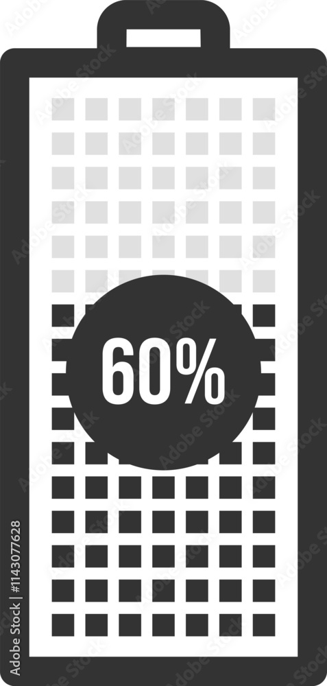 Poster battery icon is depicting a sixty percent charge level, with a visual representation of the remainin