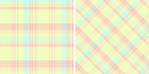 Background vector fabric of seamless pattern textile with a check texture tartan plaid. Set in rainbow colors. Textured wall paint.