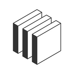 Cube logo, geometric vector design. Black and white Box logotype company, trendy techno emblem in isometric 3D style.