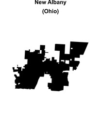 New Albany (Ohio) blank outline map