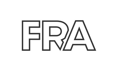 FRA logo design template with strong and modern bold text. Initial based vector logotype featuring simple and minimal typography. Trendy company identity.